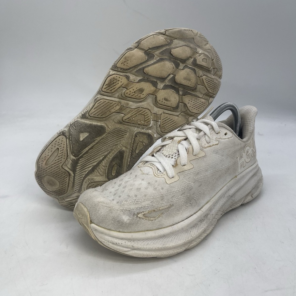Hoka Clifton 9 Shoes Womens 8.5 B 1127896 WWH White Running Sneakers